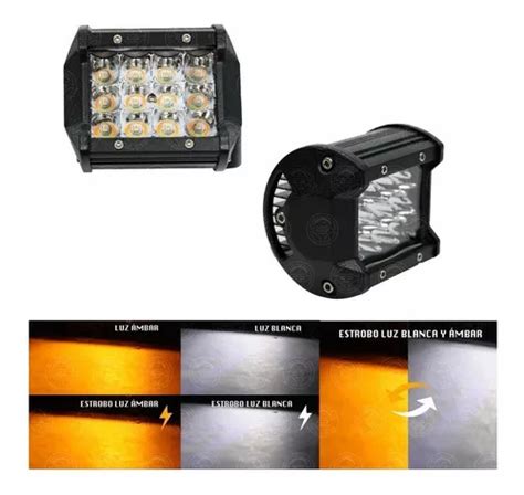 Par De Faros Dually 12 Led Bicolor Blanco Ambar 5 Funciones