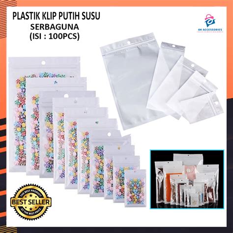 Jual Akacc Plastik Ziplock Putih Susu Isi Pcs Plastik Klip Ziplock