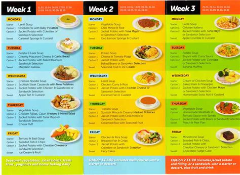 School Lunch Menu | Template Business