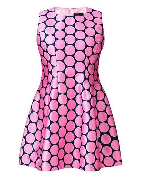 Ax Paris Pink Polka Dot Skater Dress Simply Be