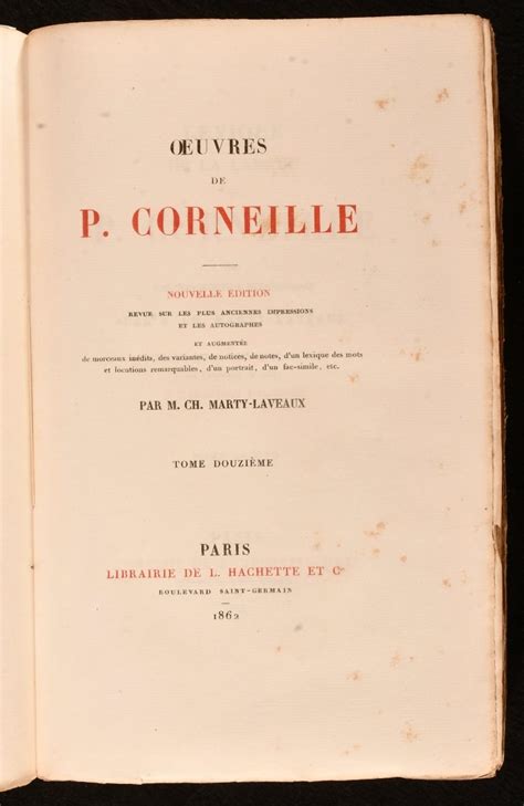 BIBLIO Les Grand Ecrivains De La France Oeuvres De P Corneille By