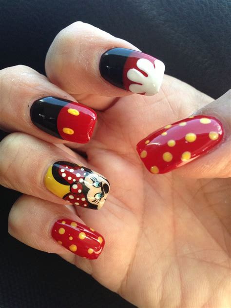 Disney Nail Art Instead Of Red And Yellow Use Orange Green Or Purple