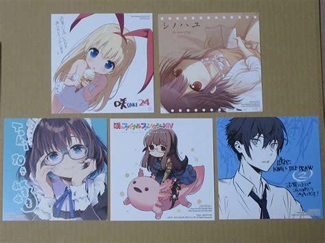 【未使用】アニメイト 特典 ミニ色紙 5種セット 咲 Saki 24巻 シノハユ 16巻 怜 Toki 10巻 Rekings Tile