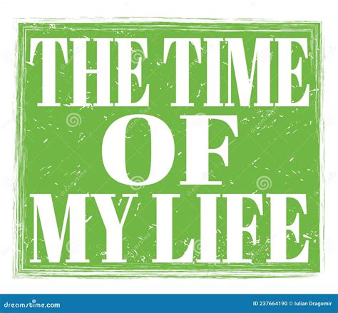 The TIME Of MY LIFE Text On Green Stamp Sign Stock Illustration