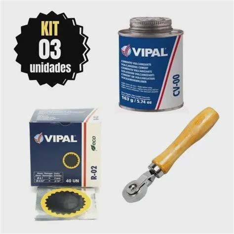 Kit Remendo Vipal R 02 Cola A Frio Cv 00 Rodilho 8mm Submarino