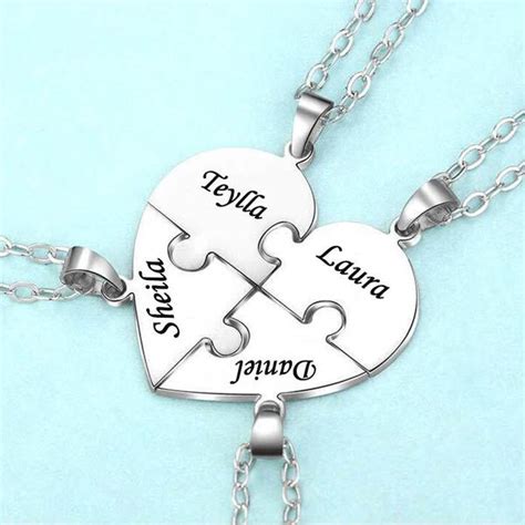 Personalized Heart pendant puzzle necklace – My Craft Jewelry