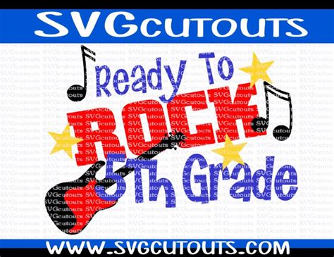 Ready To Rock 5th Grade Back To School Design SVG Eps Dxf Etsy