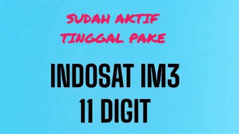 Indosat Im3 11 DIGIT 11 ANGKA Murah SUDAH AKTIF Lazada Indonesia