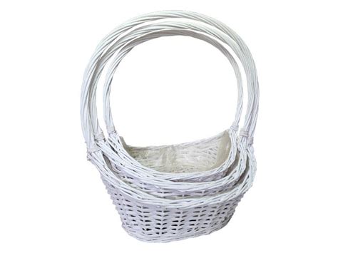 Cos Oval Rattan Pentru Aranjamente Florale Set 3 Buc 34983 Celoplast