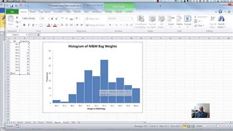 Histogram In Excel Using Data Analyis Add In Youtube