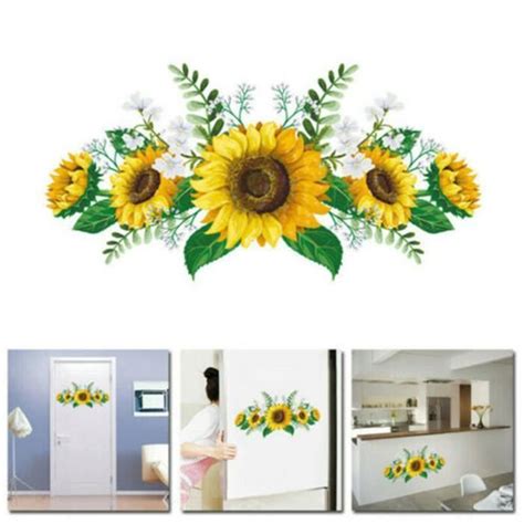 Objet De Decoration Murale Autocollant Mural Amovible De Tournesol