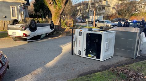 2 Sent To Hospital After East Van Rollover Collision Ctv News