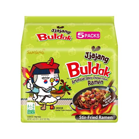 Samyang Buldak Hot Spicy Chicken Ramen Noodle Korean Stir Fried Ramen Jjajiang Pack Of For