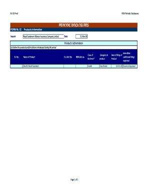 Fillable Online Royalsundaram Prod Irda Periodic Disclosures Form Nl