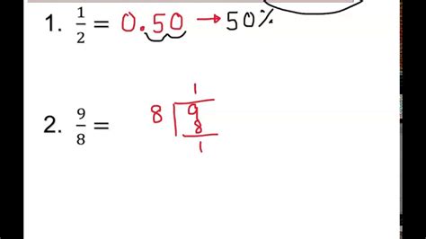 Fractions To Percent Youtube