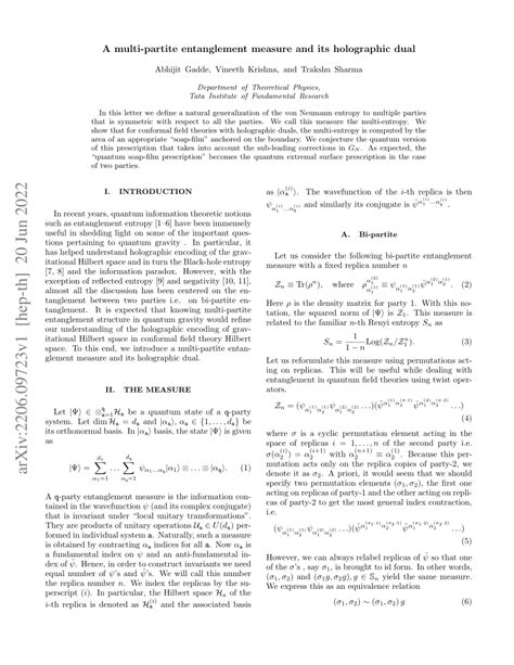 Pdf A Multi Partite Entanglement Measure And Its Holographic Dual