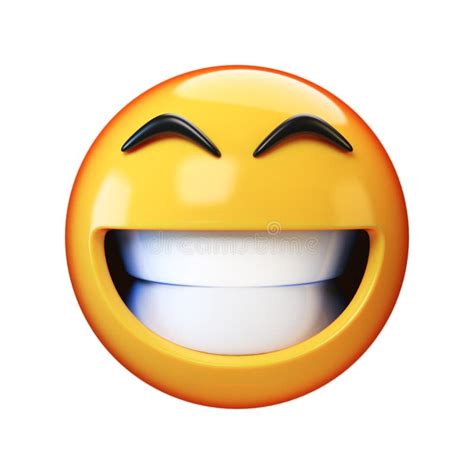 Happy Emoji Isolated On White Background Smiling Face Emoticon 3d