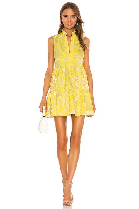 Amanda Uprichard Sleeveless Saffron Dress In Portofino Brocade Revolve