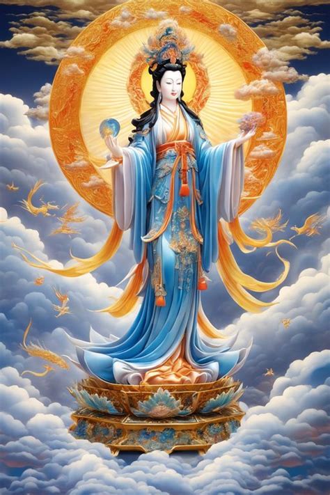 Kwan Yin Standing On Lotus Kwan Yin Kuan Yin Buddha