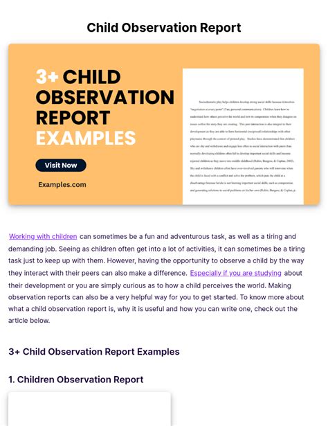 Child Observation Report - Examples, Format, How to Write, Pdf