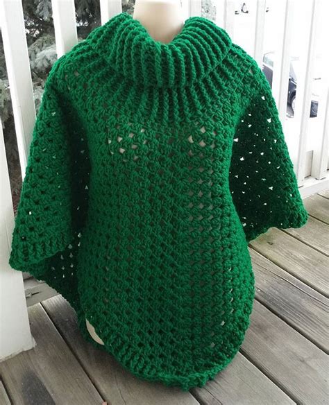 Cowl Neck Poncho Crochet Pattern Stylish Womens Fashion