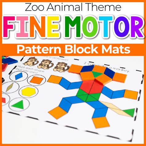 Pattern Block Templates: Zoo Animals - Life Over C's Club