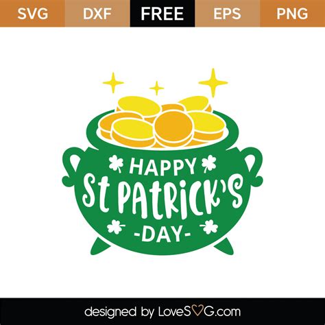 Free Happy St Patricks Day Svg Cut File