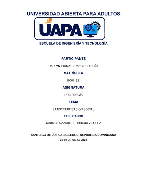 Tarea X La Estratificaci N Social Universidad Abierta Para