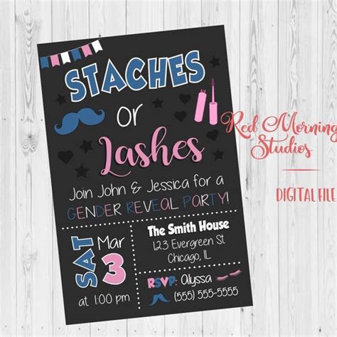 Staches Or Lashes Gender Reveal Etsy