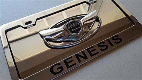 Hyundai Chrome Genesis Coupe On Chrome Steel Front License Plate With