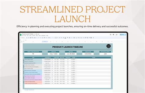 Product Launch Timeline in Excel, Google Sheets - Download | Template.net