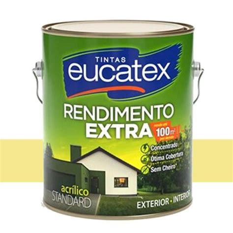 Tinta Acrílico Rendimento Extra Amarelo Canário 3 6l Eucatex Tinta