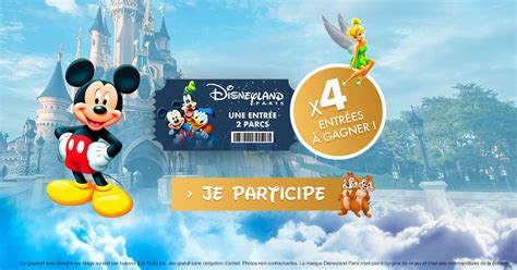 Jeux concours tentez de gagner 4 entrées pour DisneyLand Paris