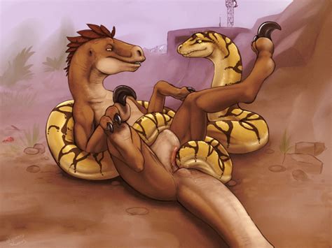 Rule 34 Ambiguous Gender Dinosaur Duo Feathers Female Feral Feral