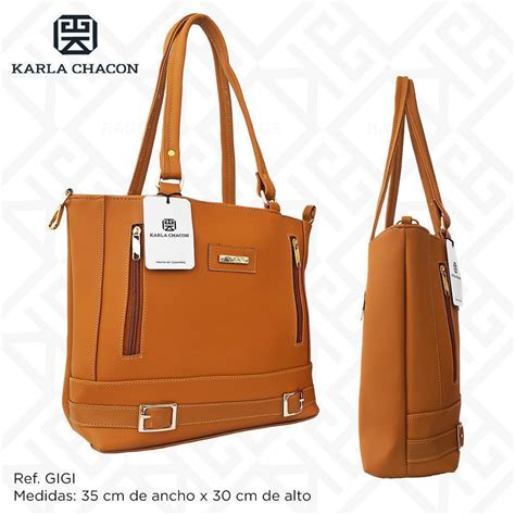 Bolso Cartera Mujer Dama Karla Chacon Ref Gigi Miel Con