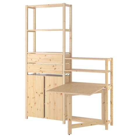 Шкаф со складным столом - IKEA IVAR, 175х30х226 см, сосна, ИВАР ИКЕА за ...