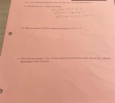 Solved Let F Be The Function Defined By Fx2024x9x2x3