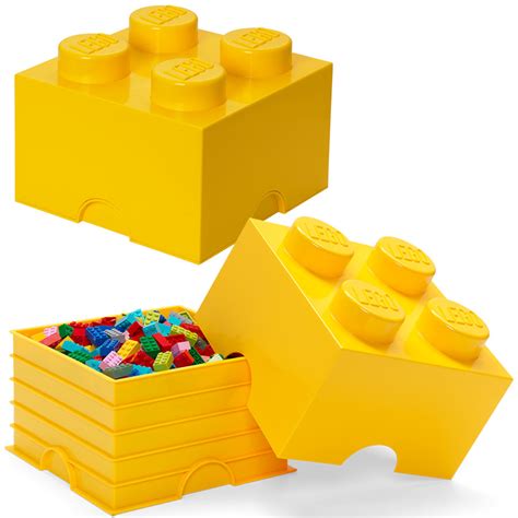 Lego Storage Brick 4 Förvaringslåda Med Lock Bright Yellow 40031732