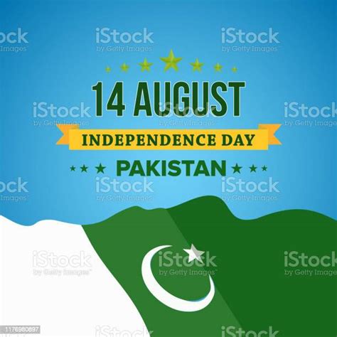 Kartu Ucapan Selamat Hari Kemerdekaan 14 Agustus Pakistan Ilustrasi Stok Unduh Gambar Sekarang