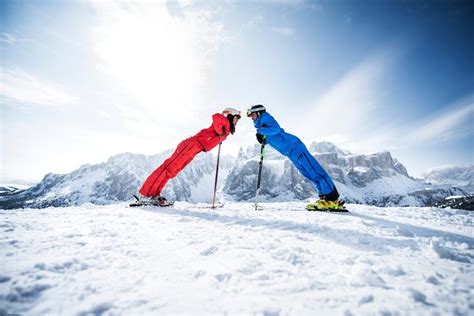 Skiing Couple Alta Badia Credit Andre Schoenherr Italy Holidays Ski