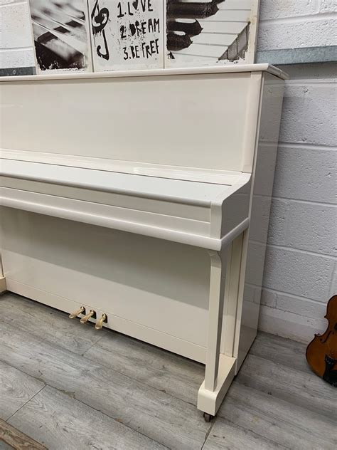 Gloss Ivory Upright Piano — Pianos Direct