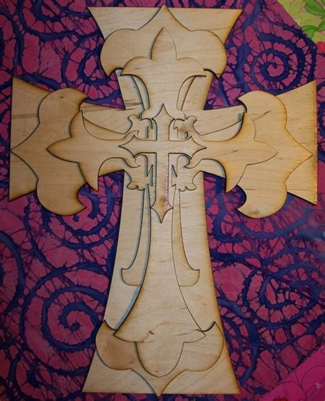 Unfinished Wood Layered Stack Crosses Kit Style May