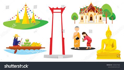 Thailand Travel Icon Set Architecture Thai Stock Vector Royalty Free 1520647568 Shutterstock