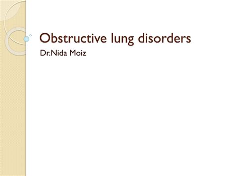 SOLUTION: Obstructive lung disorders - Studypool