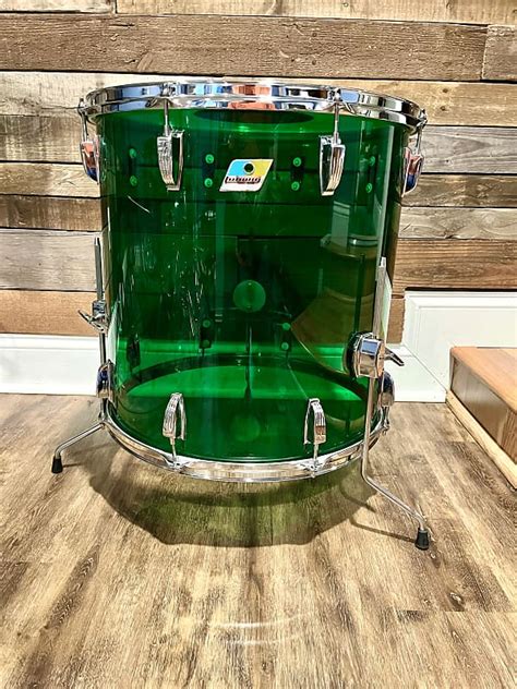 Ludwig 18”x18 Vistalite Acrylic Floor Tom 1970s Green Reverb