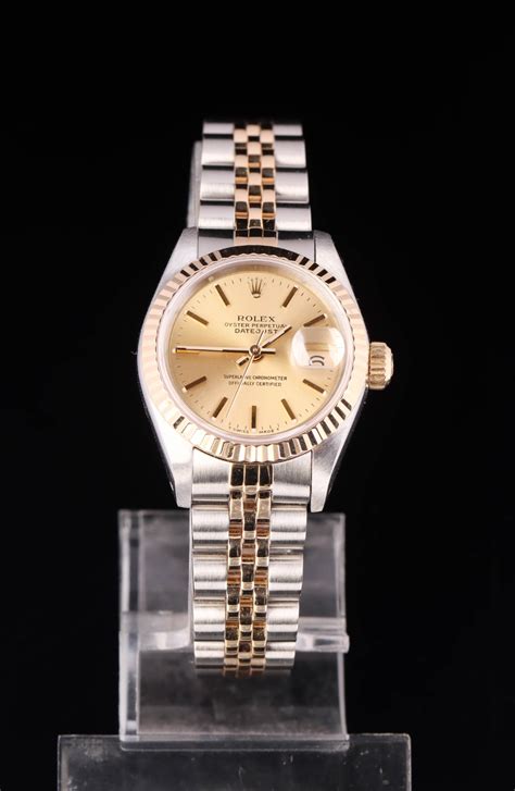 Rolex Datejust Dameur Af Kt Guld Og St L Auktionshuset