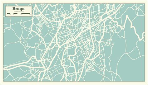 Braga Portugal City Map in Retro Style. 17261885 Vector Art at Vecteezy