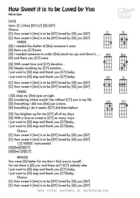 Ukulele Chords How Sweet It Is To Be Loved By You By Holland Dozier