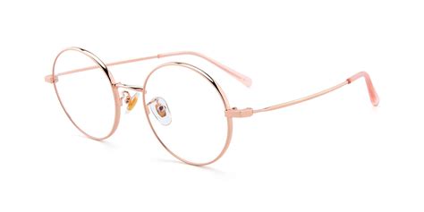 Rose Gold Thin Metal Round Eyeglasses Lt2096