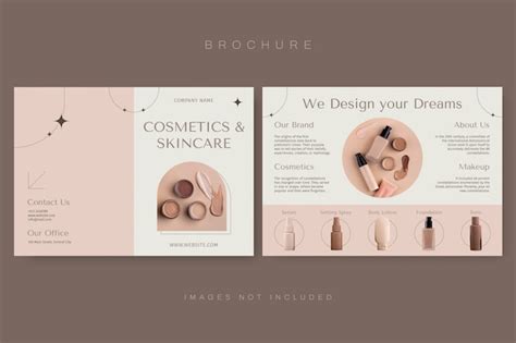 Free Vector Cosmetic Bifold Brochure Design Template